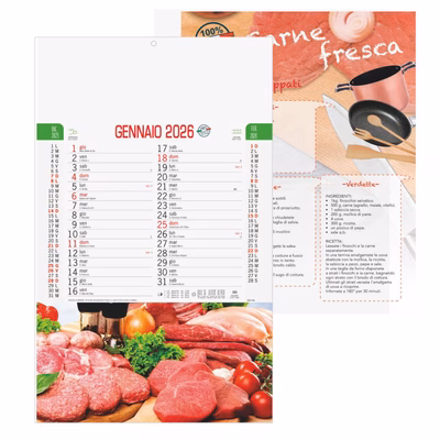 Immagine di Calendario da muro cm 28,8x47 Carne 100+