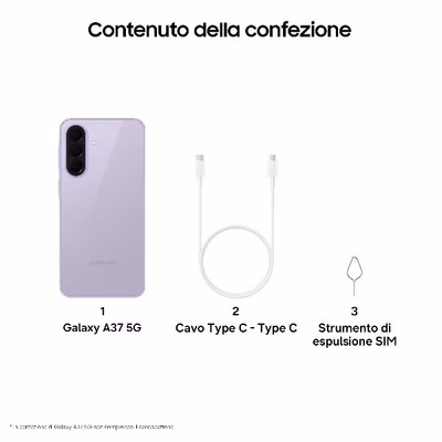 Immagine di Smartphone 128GB SAMSUNG GALAXY A37 6+128GB Lavender SM-A376BLVBEUE