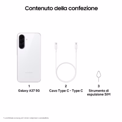 Immagine di Smartphone 128GB SAMSUNG GALAXY A37 6+128GB WHITE SM-A376BZWBEUE