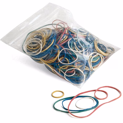 Immagine di Elastici in gomma ad anellini misure e colori assortiti kg 1