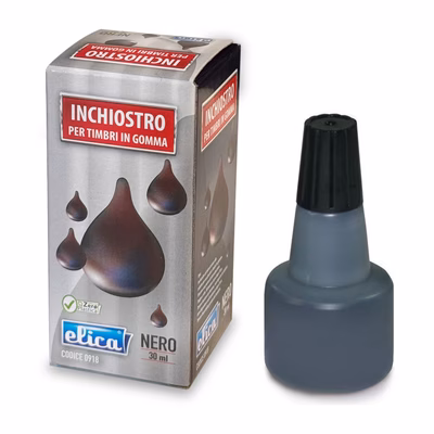 Immagine di Inchiostro per timbri in gomma ELICA ml 30 colore nero