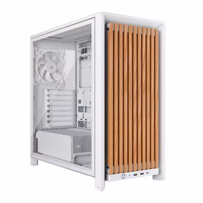 Immagine di Cabinet midi-tower bianco CORSAIR FRAME 4000D RS WOOD WHITE/OAK CC-9011341-WW
