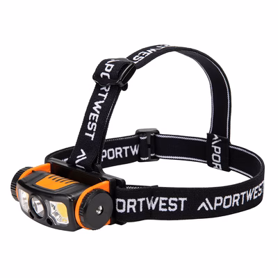 Immagine di Luce frontale USB con sensore di movimento a led PORTWEST PA76 colore nero/arancione