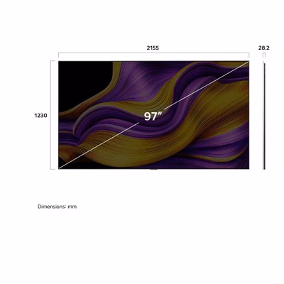 Immagine di Tv 97" uhd 4K (3840x2160) LG ELECTRONICS 97 OLED EVO G5 4K UHD WALL WEBOS25 OLED97G54LW.AEU