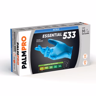Immagine di Guanti monouso in nitrile senza polvere ICOGUANTI PALM PRO 533 ESSENTIAL colore azzurro taglia XL