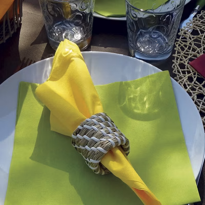 Immagine di Tovagliolo Airlaid in carta a secco MCR 40x40 Dry colore verde kiwi 50 pezzi