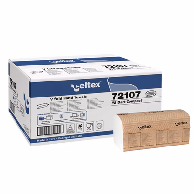 Immagine di Carta asciugamani piegata a "V" CELTEX V2 Dart Compact 250 pezzi