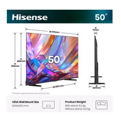 Immagine di Tv 50" uhd 4K (3840x2160) HISENSE 50 E79S QLED 4K ULTRA HD SMART VIDAA 50E79S