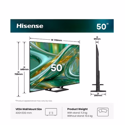 Immagine di Tv 50" uhd 4K (3840x2160) HISENSE 50 E89S MINI LED 4K ULTRA HD SMART VIDAA REFRESH R 50E89S
