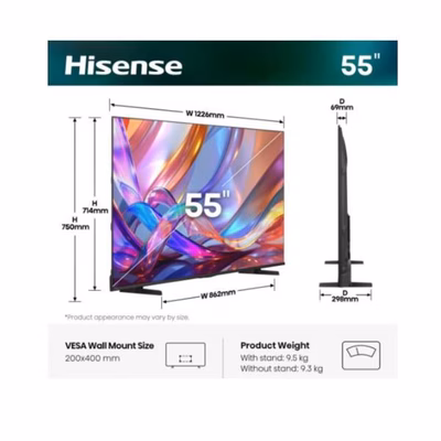 Immagine di Tv 55" uhd 4K (3840x2160) HISENSE 55 E79S QLED 4K ULTRA HD SMART VIDAA 55E79S