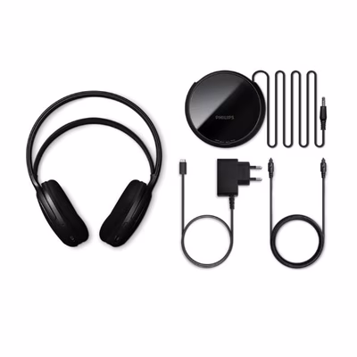 Immagine di Cuffie senza filo nero PHILIPS CUFFIE OVER-EAR WIRELESS TV + BASE SHD6000BK/12