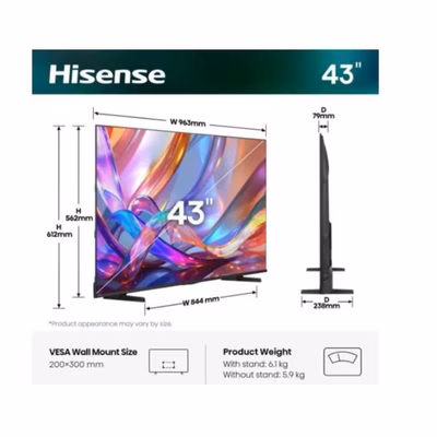 Immagine di Tv 43" uhd 4K (3840x2160) HISENSE 43 E79S QLED 4K ULTRA HD SMART VIDAA 43E79S