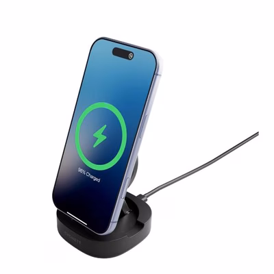 Immagine di Caricabatterie wireless/senza fili nero adattatore proprietario CYGNETT CY5790PPWIR