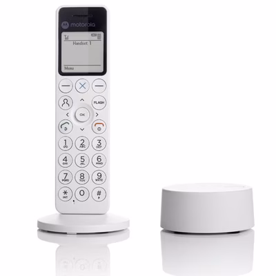 Immagine di Telefono cordless digitale MOTOROLA CORDLESS DOT411 WHITE 107DOT411
