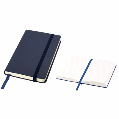 Immagine di Notebook Journalbooks in similpelle con elastico 80ff a righe formato A6 colore blu 1000+