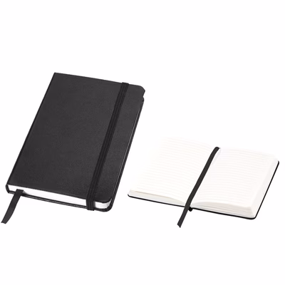 Immagine di Notebook Journalbooks in similpelle con elastico 80ff a righe formato A6 colore nero 100+