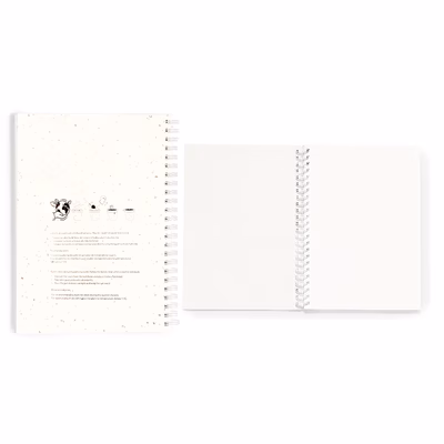 Immagine di Notebook A5 spiralato Bitar copertina morbida in carta di semi 80ff colore bianco 500+