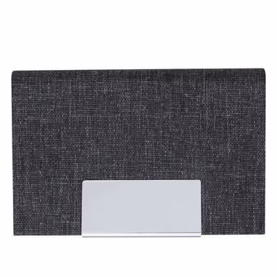 Immagine di Portacarte Restek in poliestere 300D RPET con chiusura magnetica colore nero 2500+