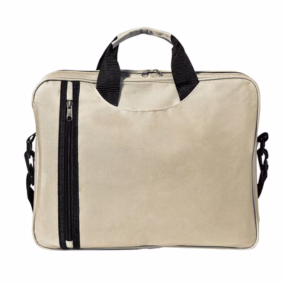 Immagine di Borsa portadocumenti Cotton in morbido poliestere con taschino verticale colore beige 50+