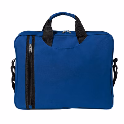 Immagine di Borsa portadocumenti Cotton in morbido poliestere con taschino verticale colore blu 500+