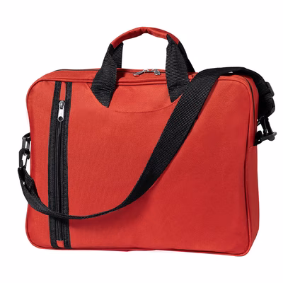 Immagine di Borsa portadocumenti Cotton in morbido poliestere con taschino verticale colore rosso 50+