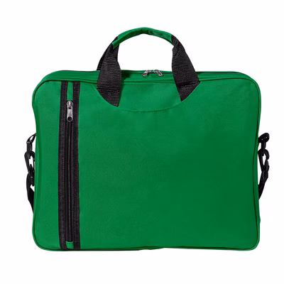 Immagine di Borsa portadocumenti Cotton in morbido poliestere con taschino verticale colore verde 500+