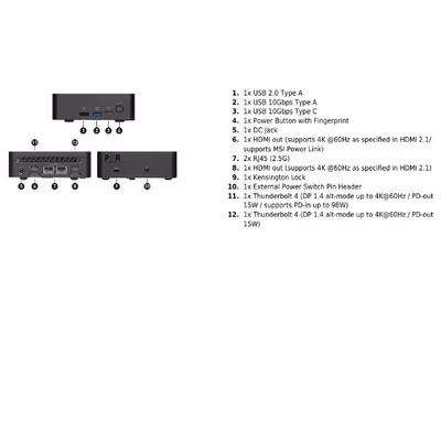 Immagine di Pc Desktop intel core ultra 7 1000GB MSI CUBI NUC AI+ 3MG-003EU 9S6-B21111-003