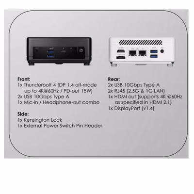 Immagine di Pc Desktop intel core 5 512GB MSI CUBI 5 1M-496EU 9S6-B0A821-496