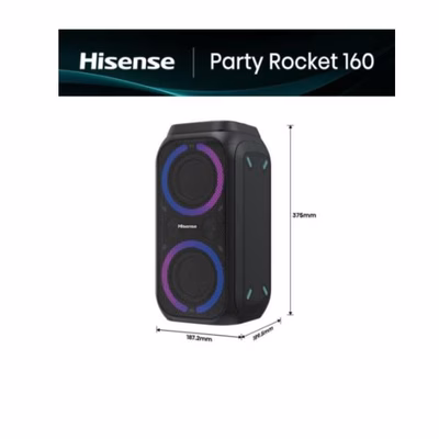 Immagine di Cassa per Smartphone/Tablet/Mp3 si nero HISENSE PARTY SPEAKER 160W BLUETOOTH IPX4 TWS EFFETTO LUCI P