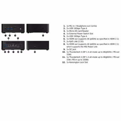 Immagine di Pc Desktop intel core 3 512GB MSI CUBI NUC 1MG-003EU 9S6-B0B111-093