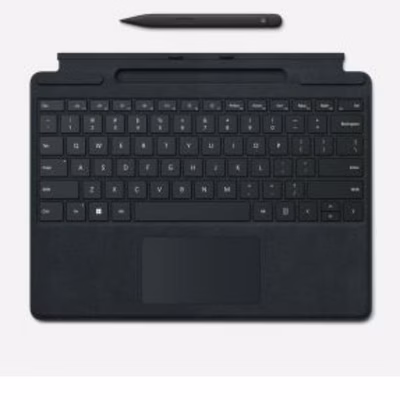 Immagine di Cover alcantara nero MICROSOFT Surface Pro 9/10/11/12 Tastiera + Slim Pen GERMAN 8XB-00143