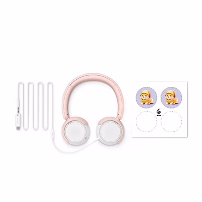 Immagine di Cuffie con filo rosa PHILIPS CUFFIA ON-EAR CABLATA PER BAMBINI MICROFONO USB-C/ TAK2000PK/00