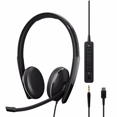 Immagine di Cuffie con filo nero EPOS ADAPT 165T USB II, USB-C e Jack 3.5 mm, Cuffia ste 1000906