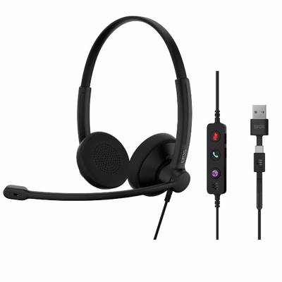 Immagine di Cuffie con filo nero EPOS IMPACT 100 MS DUO USB-C+A 1001421