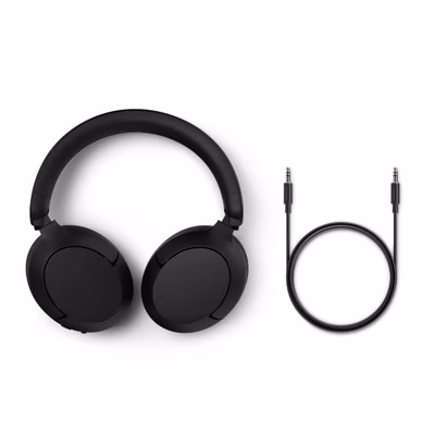 Immagine di Cuffie cordless nero PHILIPS CUFFIA OVER-EAR WIRELESS/CAVO BLUETOOTH MICROFONO TAH6000BK/00