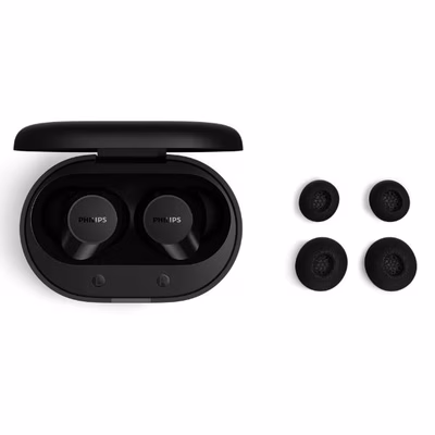 Immagine di Auricolari wireless nero PHILIPS AURICOLARI TRUE WIRELESS BLUETOOTH MICROFONO IPX4 TAT1300BK/00