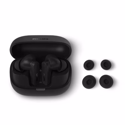Immagine di Auricolari wireless nero PHILIPS AURICOLARI PICCOLI TRUE WIRELESS BLUETOOTH MICROFO TAT3000BK/00