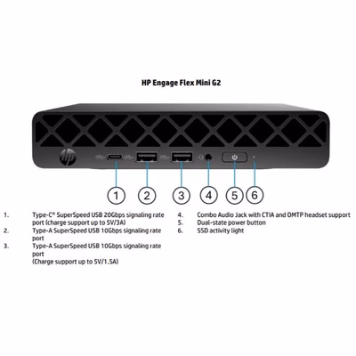 Immagine di Pc Desktop intel core ultra 5 512GB HP Sistema HP Engage Flex Mini G2 Retail 55887672