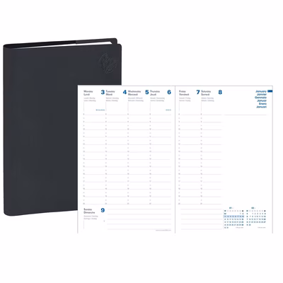 Immagine di Agenda Quo Vadis Eunoia Presidente 21x27 colore grigio scuro