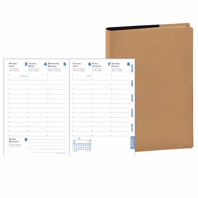 Immagine di Agenda Quo Vadis Eunoia Rigiro 9x12,5 colore beige