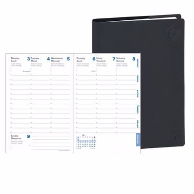 Immagine di Agenda Quo Vadis Eunoia Rigiro 9x12,5 colore grigio scuro