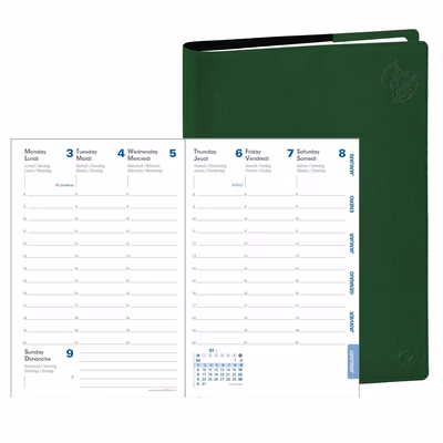 Immagine di Agenda Quo Vadis Eunoia Rigiro 9x12,5 colore verde