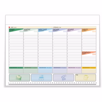 Immagine di Planning/base da tavolo settimanale 43,5x31,5 multicolore