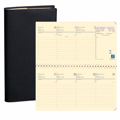 Immagine di Agenda Impala Planital c/spirale 17x8,8 nero