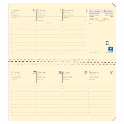 Immagine di Ricambio agenda QuoVadis Planital 17x8,8 avorio