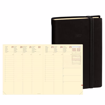 Immagine di Agenda Silk settimanale Presidente Prestige 21x27 colore nero