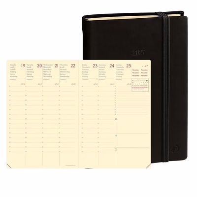 Immagine di Agenda Silk settimanale Affari Prestige 10x15 colore nero