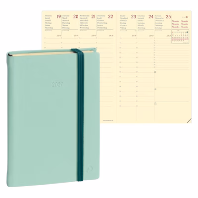 Immagine di Agenda Silk settimanale Affari Prestige 10x15 colore verde acqua