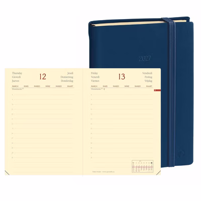 Immagine di Agenda Silk giornaliera Daily Pocket Prestige 8,5x13 colore blu