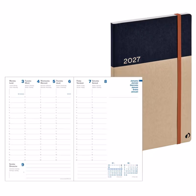 Immagine di Agenda Arrakis settimanale Ministro in carta riciclata 16x24 colore blu